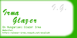 irma glazer business card